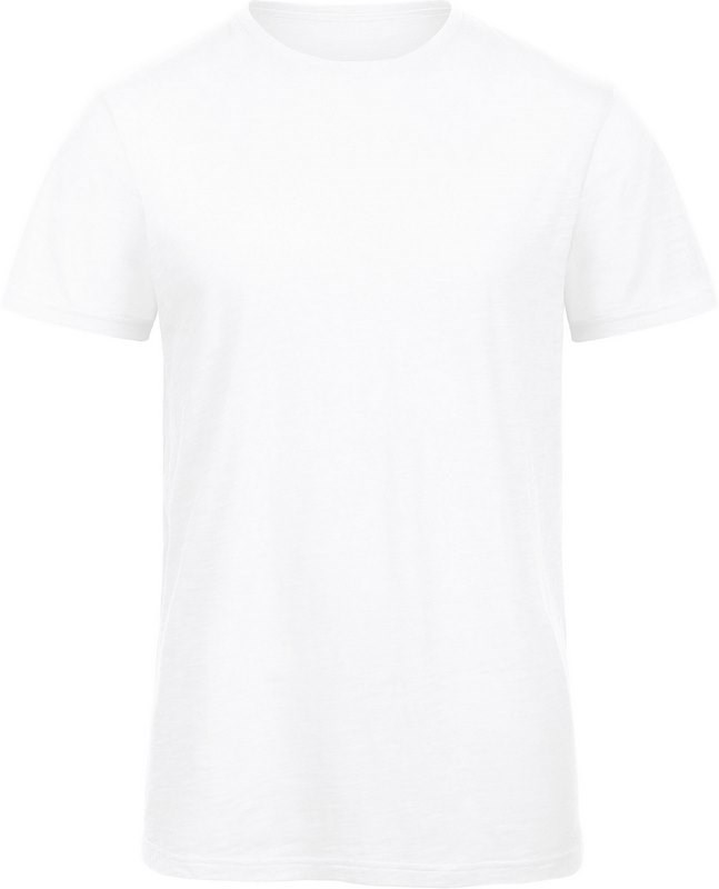 B&C Men's Slub Organic Cotton Inspire T-shirt - Chic Pure Weiß