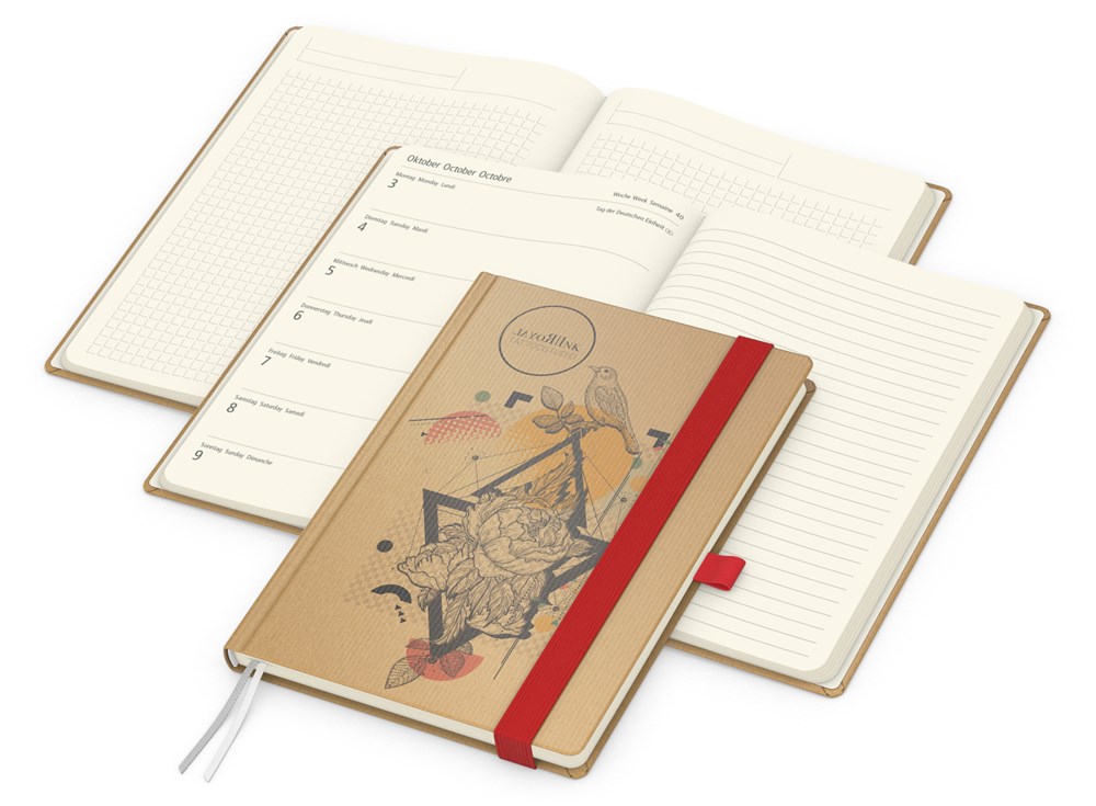 Wochenplaner Match-Hybrid Creme Bestseller, Natura braun-individuell, rot Wochenplaner Match-Hybrid Creme Bestseller, Natura braun-individuell, rot