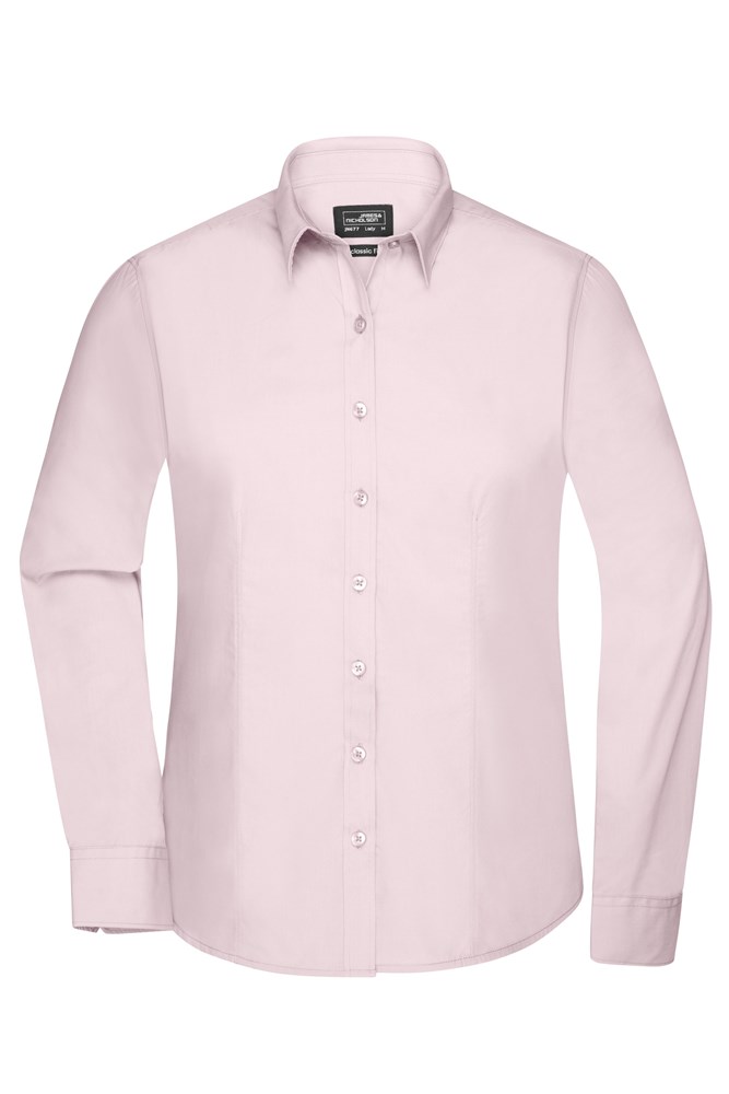 Ladies' Shirt Longsleeve Poplin - Light-pink (ca. Pantone 196C)