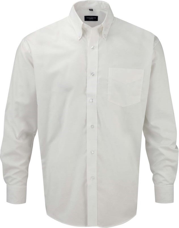 Russell Men's Long Sleeve Easy Care Oxford Shirt - Weiß