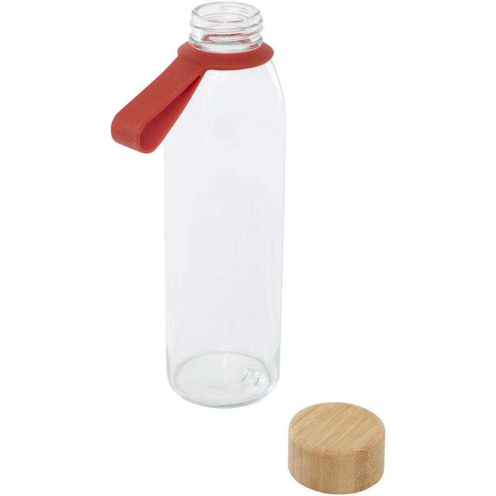Porto 500 ml Glas-Flasche mit Silikongriff und Bambusdeckel Porto 500 ml Glas-Flasche mit Silikongriff und Bambusdeckel