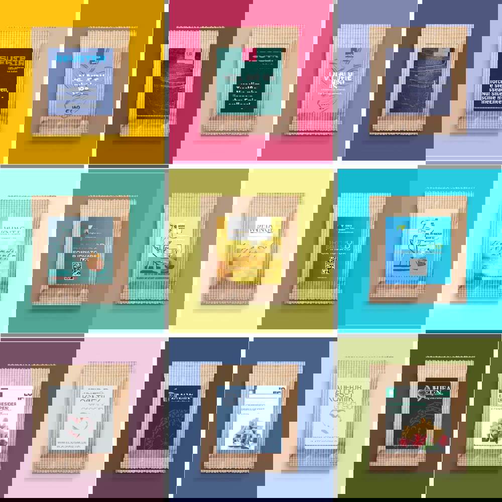 Premium Flowpack - glücksbringer - Trüffelmandeln mit Kakao