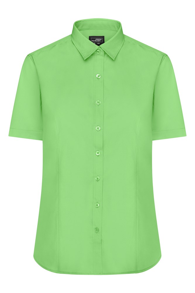 Ladies' Shirt Shortsleeve Poplin - Lime-green (ca. Pantone 360C)