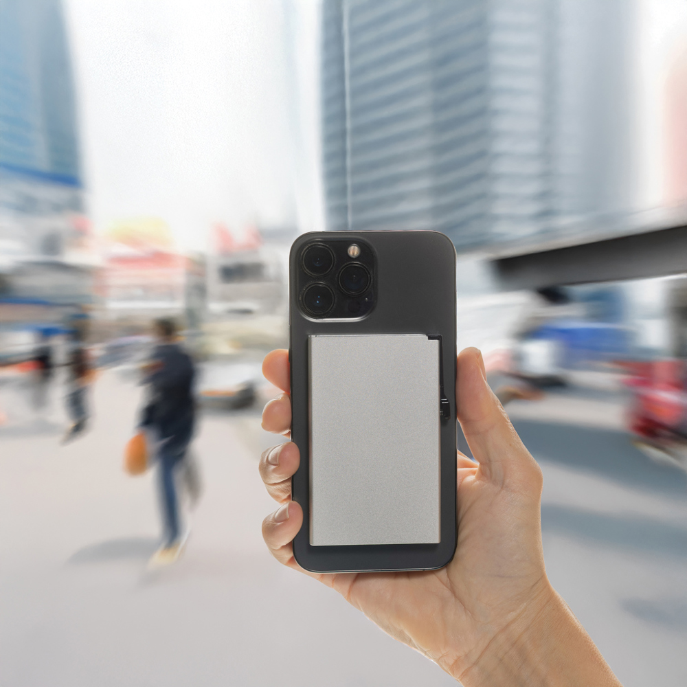 Magnetischer RFID-Kartenhalter aus Aluminium für Smartphones