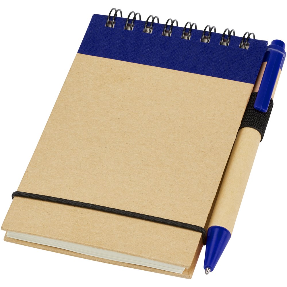 Zuse A7 Recycling Notizblock mit Stift - natur, navy