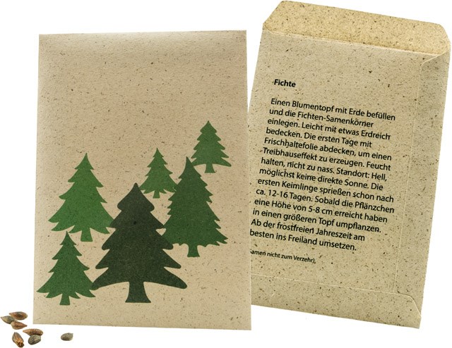 Samentütchen Graspapier Weihnachtsbaum 82 x 114 mm, Fichte Samentütchen Graspapier Weihnachtsbaum 82 x 114 mm, Fichte