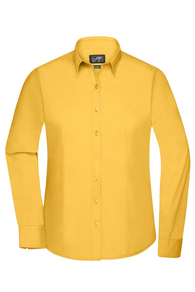 Ladies' Shirt Longsleeve Poplin - Yellow (ca. Pantone 101C)