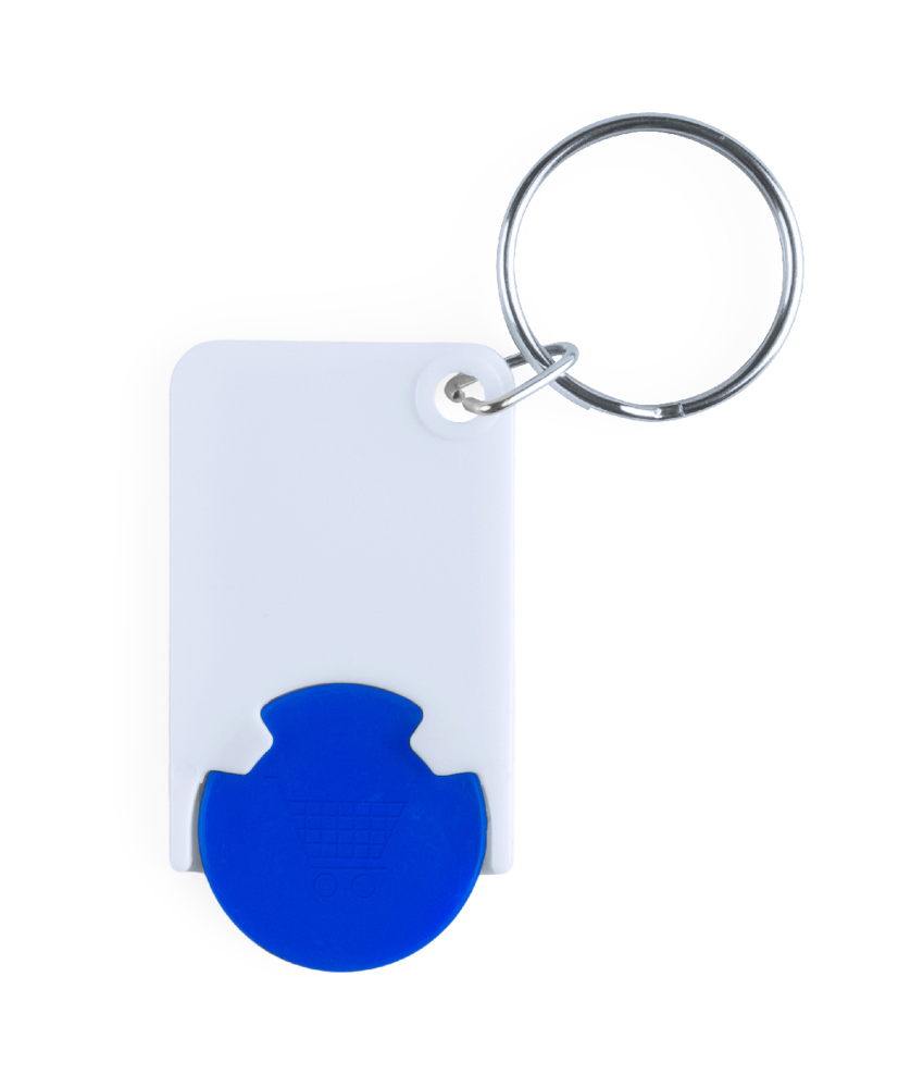 Trolex - Schlüsselanhänger mit Einkaufswagenchip - Blau/Weiß