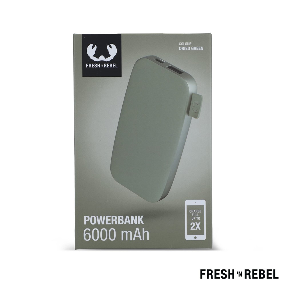 2PB6100 | Fresh 'n Rebel Powerbank 6000mAh USB-C 2PB6100 | Fresh 'n Rebel Powerbank 6000mAh USB-C