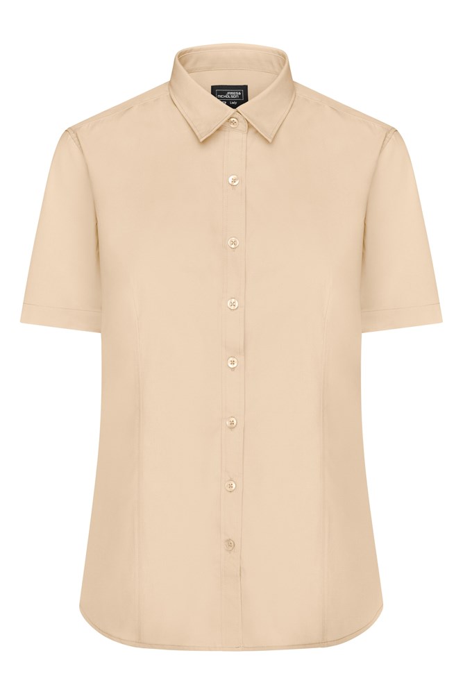 Ladies' Shirt Shortsleeve Poplin - Stone (ca. Pantone 7501C)