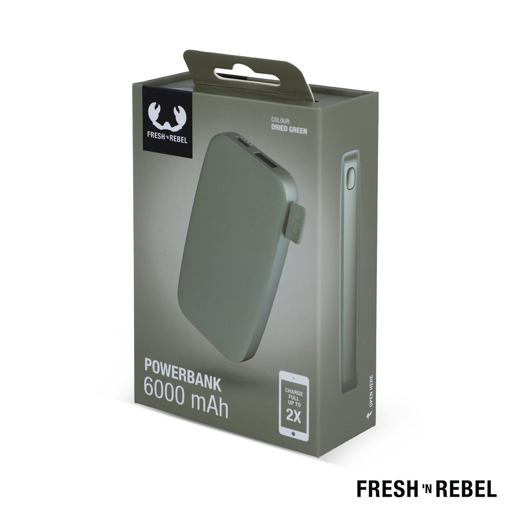 2PB6100 | Fresh 'n Rebel Powerbank 6000mAh USB-C 2PB6100 | Fresh 'n Rebel Powerbank 6000mAh USB-C