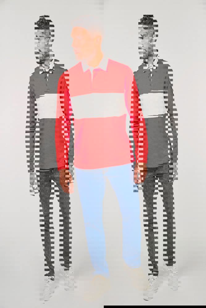 PA429 - Rugby-Polohemd mit langen Ärmeln