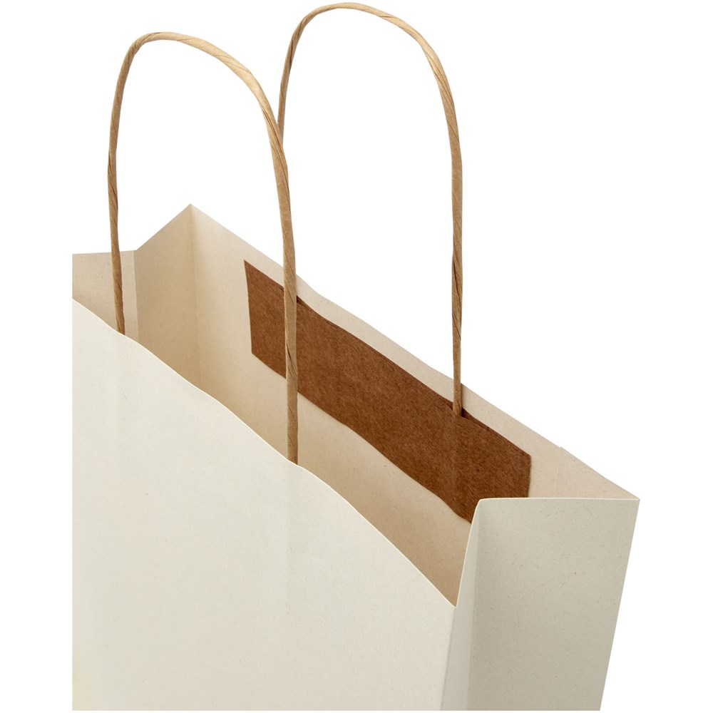 Papiertüte 150 g/m² aus landwirtschaftlichen Reststoffen mit gedrehten Griffen – klein Papiertüte 150 g/m² aus landwirtschaftlichen Reststoffen mit gedrehten Griffen – klein