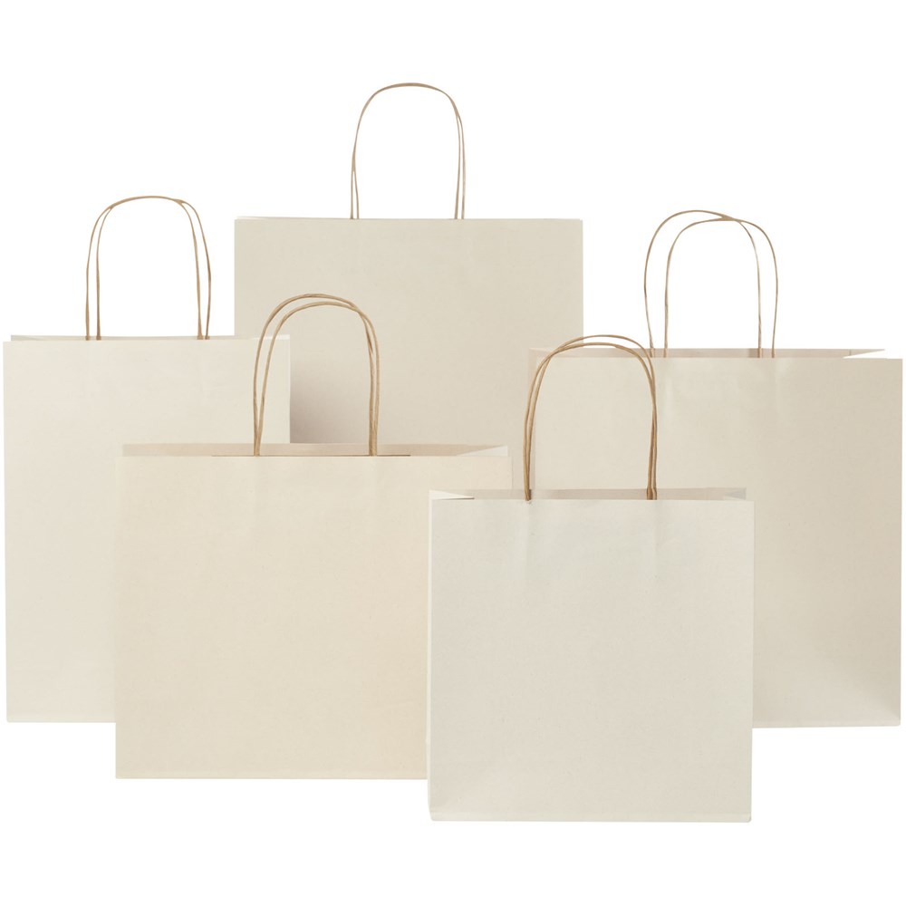 Papiertüte 150 g/m² aus landwirtschaftlichen Reststoffen mit gedrehten Griffen – XXL Papiertüte 150 g/m² aus landwirtschaftlichen Reststoffen mit gedrehten Griffen – XXL