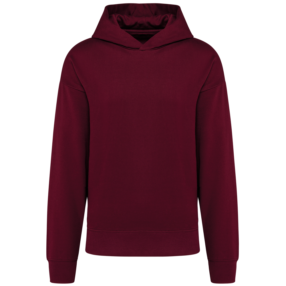 K4018 - Kapuzensweatshirt aus Molton, Oversize, Unisex - Wine