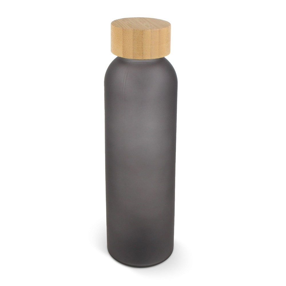 Wasserflasche Glas &amp; Bambus 500ml - Dunkelgrau