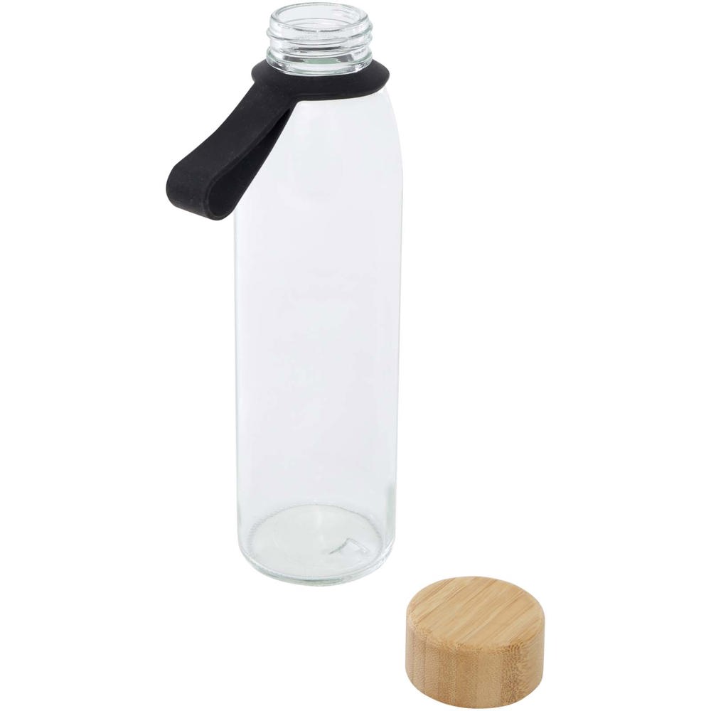 Porto 500 ml Glas-Flasche mit Silikongriff und Bambusdeckel 