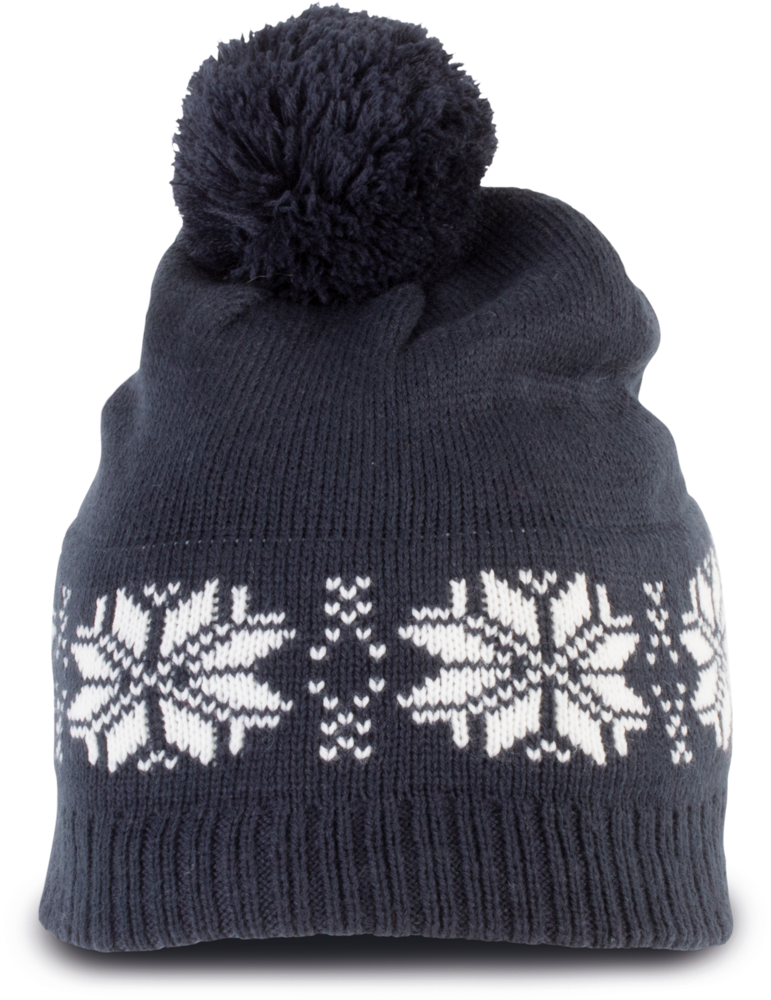 KP540 - Weihnachtsstrickmütze mit Sternmuster - Night Navy
