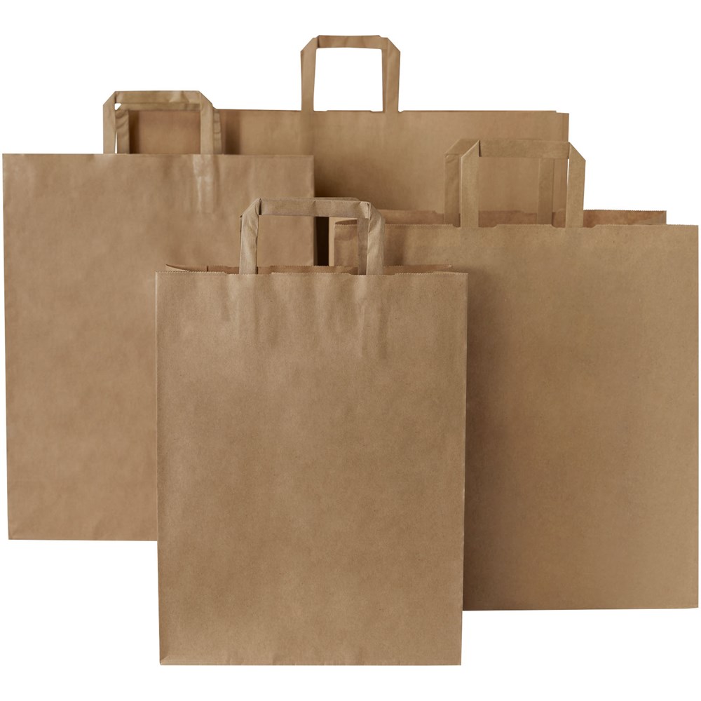 Kraftpapiertasche 80-90 g/m² mit flachen Griffen – groß Kraftpapiertasche 80-90 g/m² mit flachen Griffen – groß