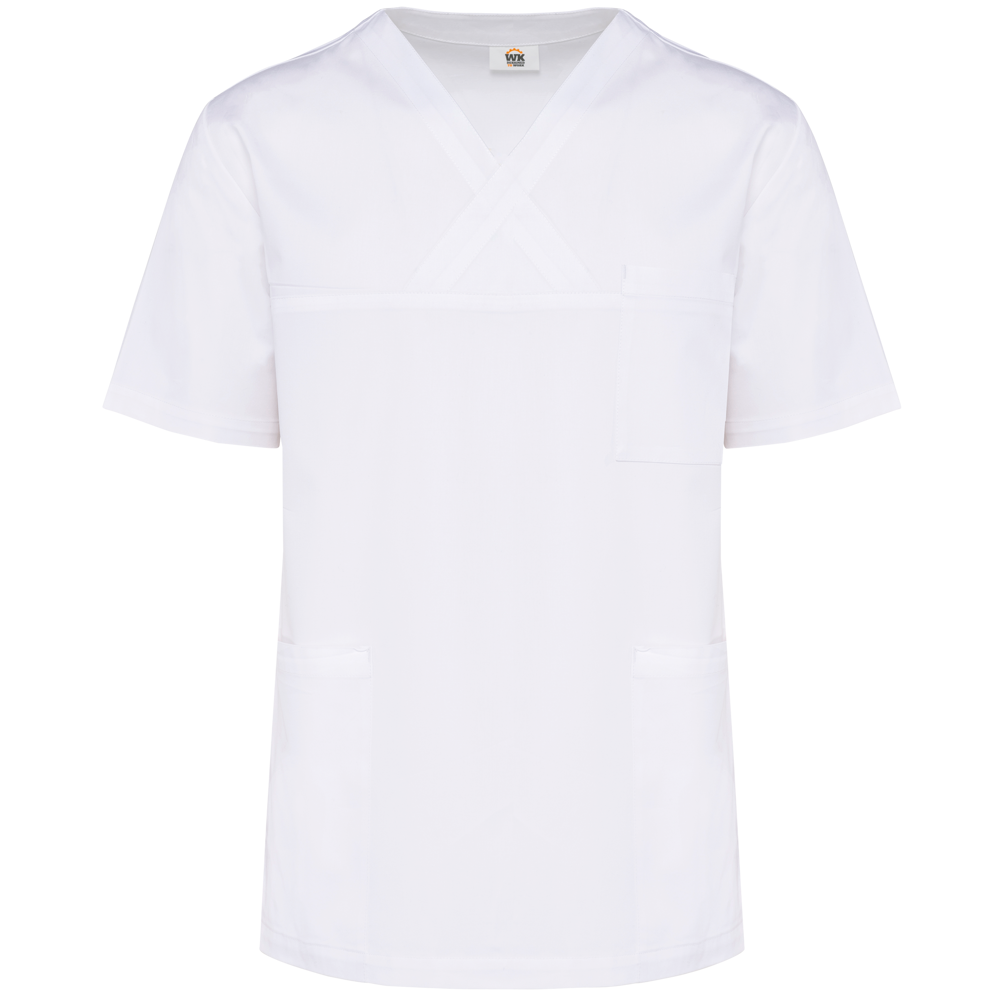 - Kurzärmlige Unisex-Tunika aus Baumwollpolyester - White