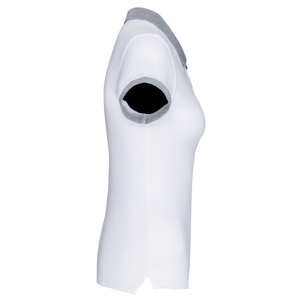 K259 - Zweifarbiges Piqué-Polohemd für Damen