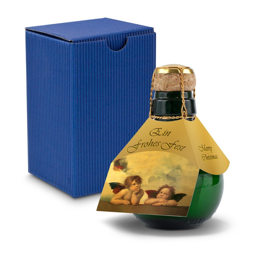 Kleinste Sektflasche der Welt! Raffael - Inklusive Geschenkkarton in Blau, 125 ml Kleinste Sektflasche der Welt! Raffael - Inklusive Geschenkkarton in Blau, 125 ml