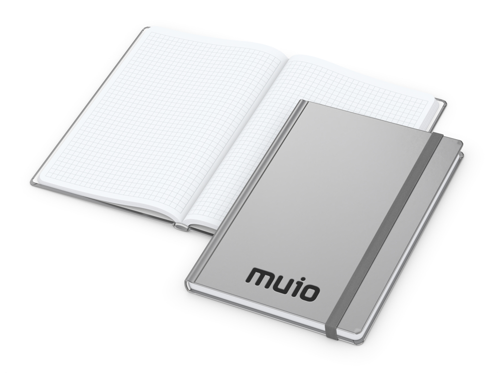 Notizbuch Easy-Book Comfort Bestseller, A5, silber inkl. Prägung schwarz-glänzend