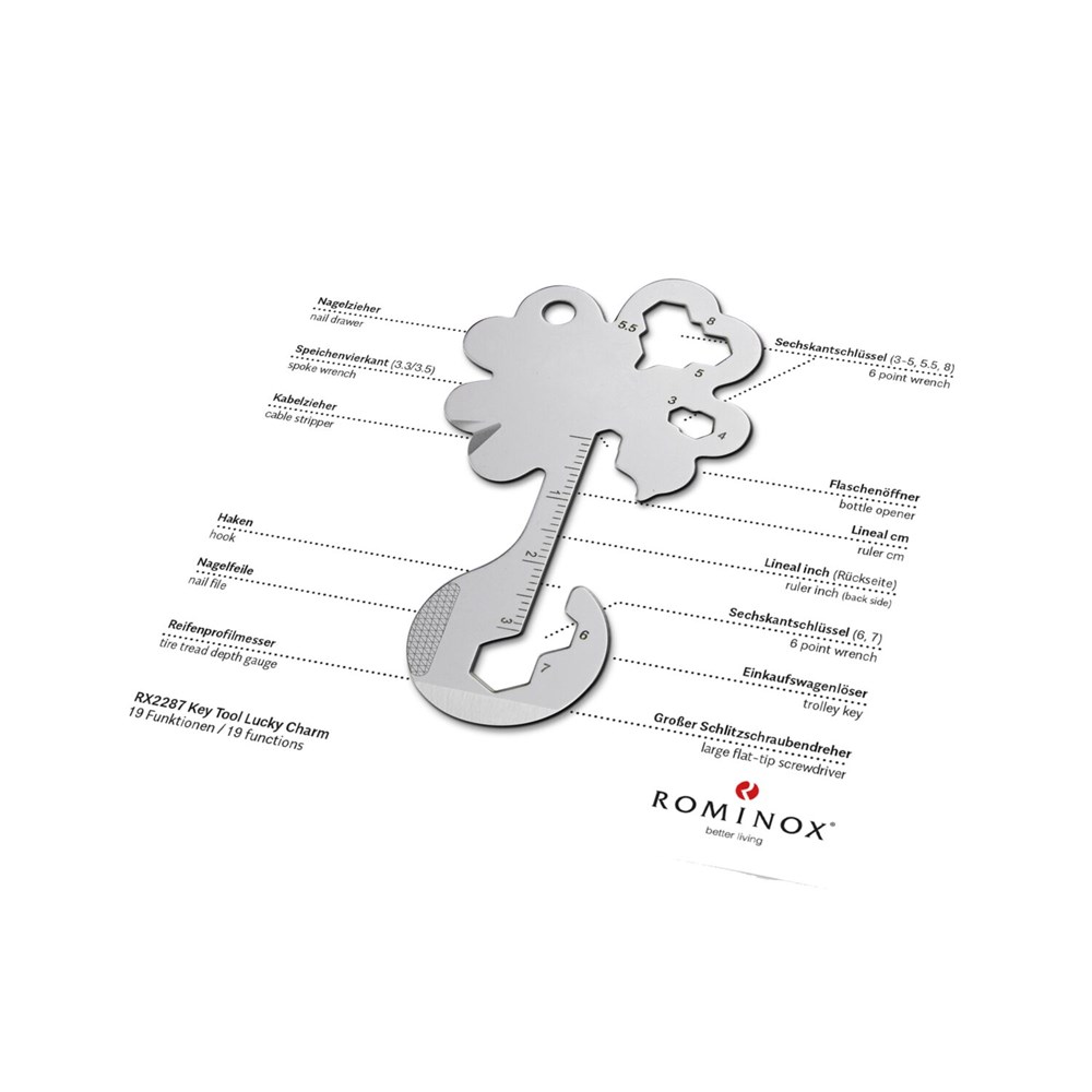 Geschenkartikel: ROMINOX® Key Tool Lucky Charm / Kleeblatt Glücksbringer (19 Funktionen) für Deutschland Fans Geschenkartikel: ROMINOX® Key Tool Lucky Charm / Kleeblatt Glücksbringer (19 Funktionen) für Deutschland Fans