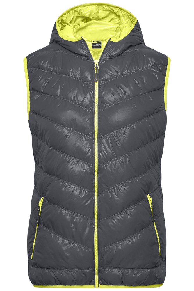 Ladies' Down Vest - Carbon/acid-yellow (ca. Pantone 447U
381C)