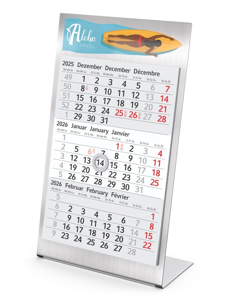 Tischkalender Desktop 3 Steel Bestseller