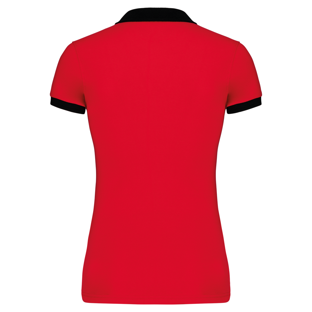 K259 - Zweifarbiges Piqué-Polohemd für Damen