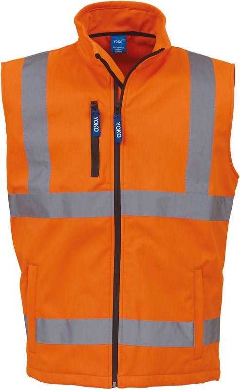 Yoko Hi-Vis Softshell Gilet - Hi Vis Orange