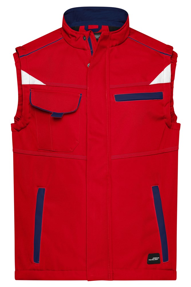 Workwear Softshell Vest - COLOR - - Red/navy (ca. Pantone 200C
296C)