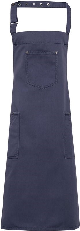 Premier Chino - Cotton bib apron - Steel
