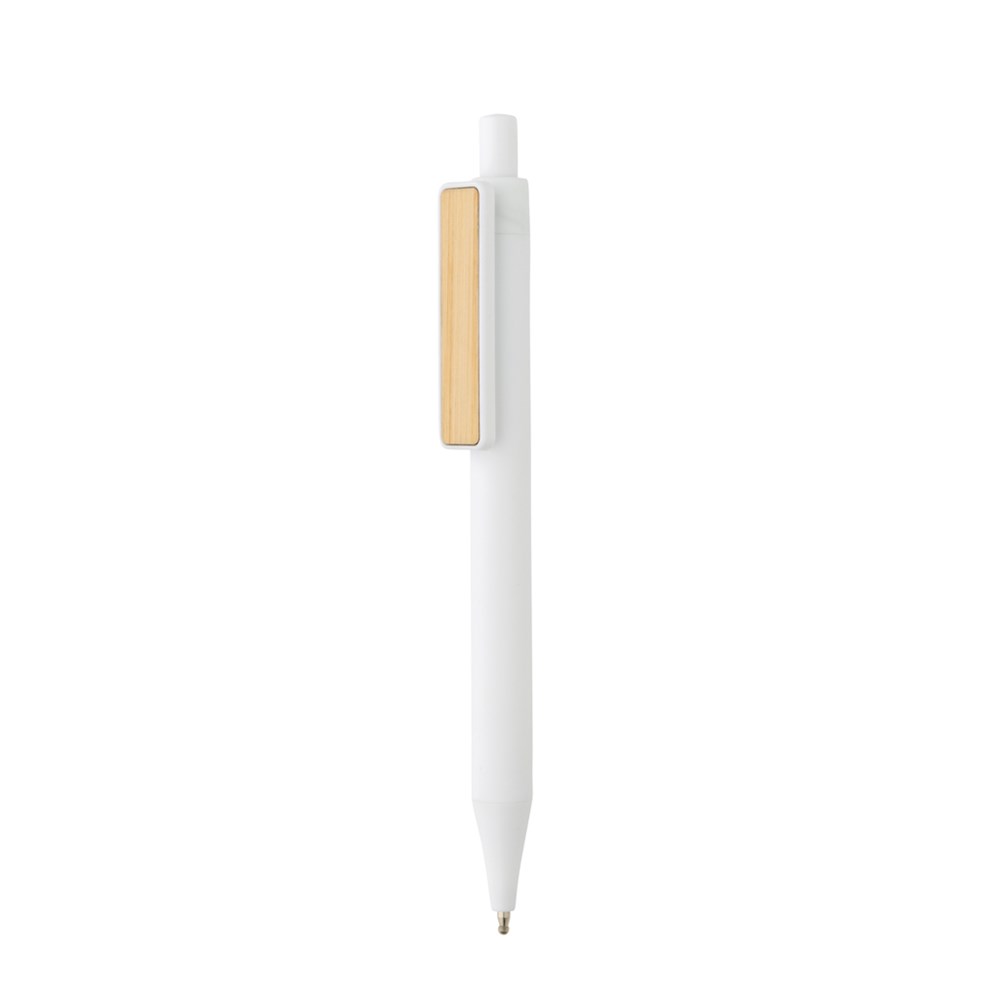 GRS rABS Stift mit Bambus-Clip - weiß (± PMS White)