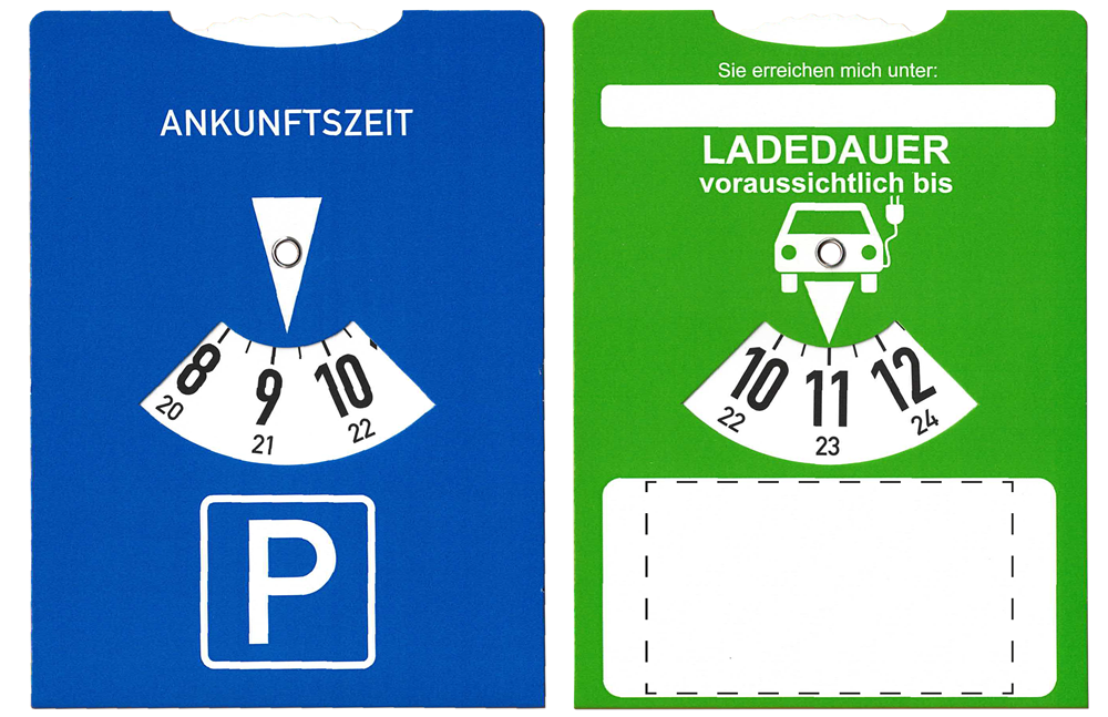 Parkscheibe für E-AUTO Parkscheibe für E-AUTO