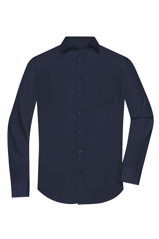 Men's Shirt Longsleeve Poplin - Navy (ca. Pantone 296C)