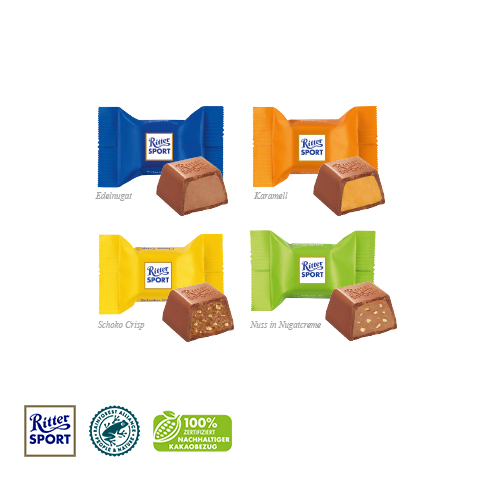 3D Präsent "Transporter" mit Ritter SPORT Schokowürfel 3D Präsent "Transporter" mit Ritter SPORT Schokowürfel