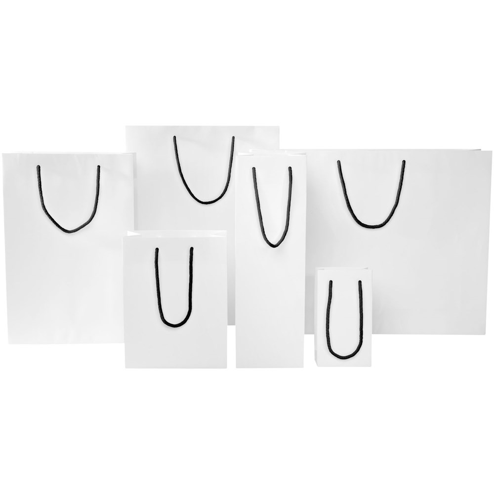Handgefertigte 170 g/m² Integra-Papiertüte mit Kordelgriffen – klein Handgefertigte 170 g/m² Integra-Papiertüte mit Kordelgriffen – klein