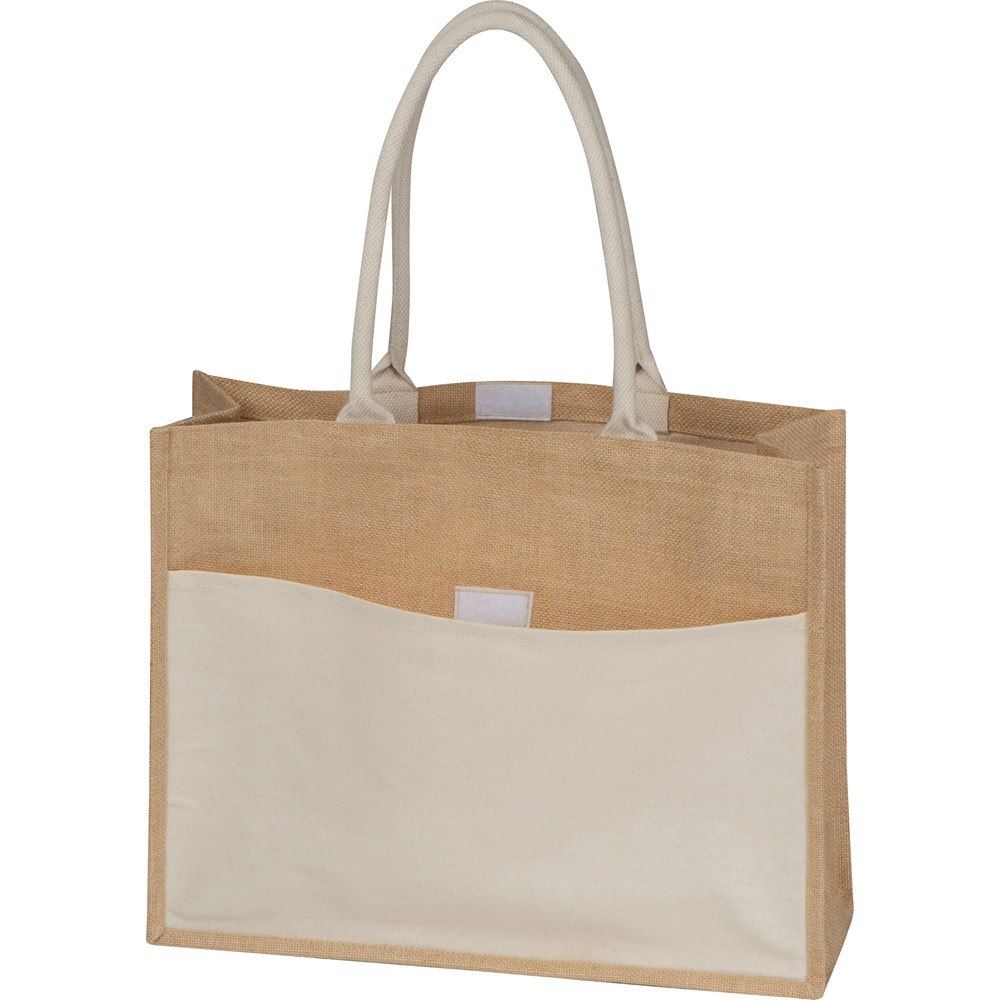 Jutetasche mit Vorfach Jutetasche mit Vorfach