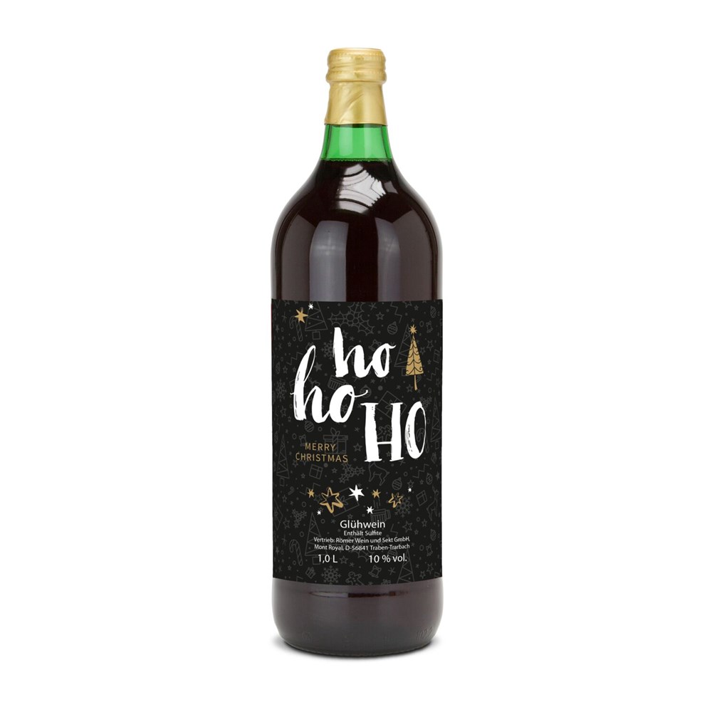 Glühwein - Flasche grün, mit Schraubverschluss, 1 l - individuelles Etikett Glühwein - Flasche grün, mit Schraubverschluss, 1 l - individuelles Etikett