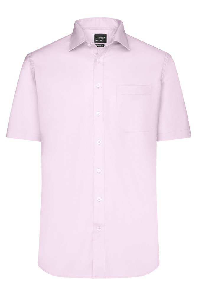 Men's Shirt Shortsleeve Micro-Twill - Light-pink (ca. Pantone 196C)