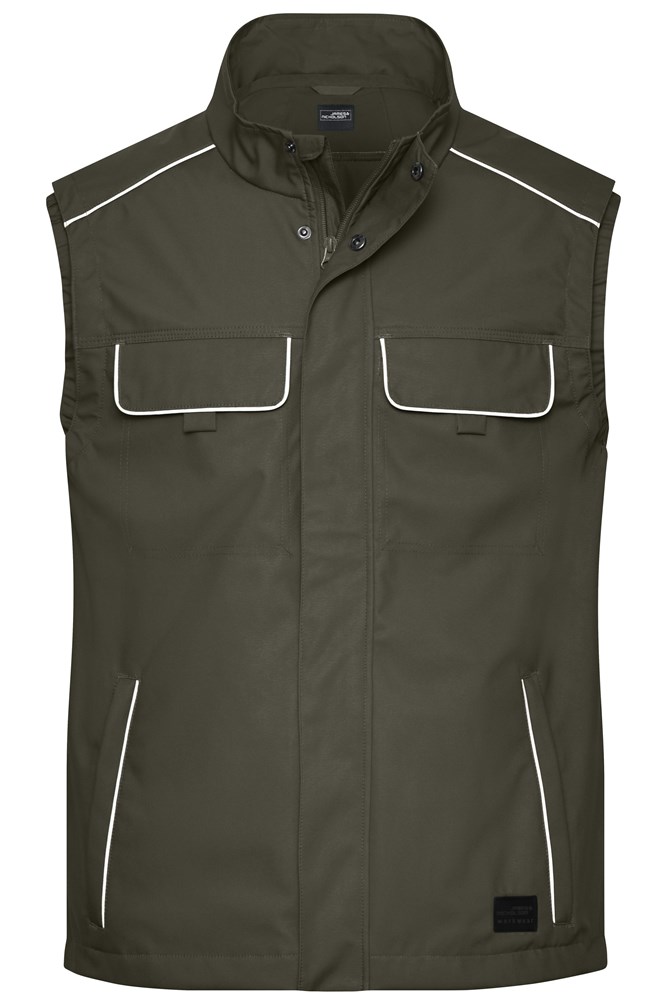 Workwear Softshell Light Vest - SOLID - - Olive (ca. Pantone 7497C)