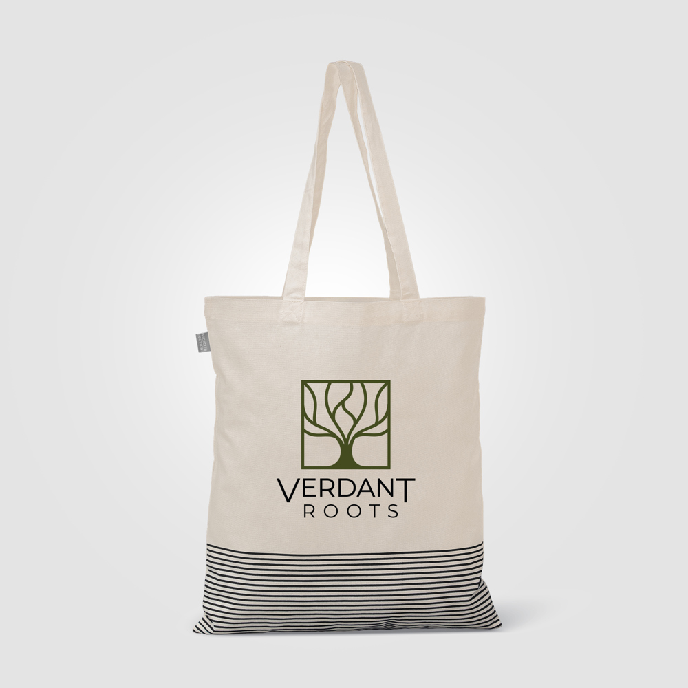 Aro Tragetasche mit Micro-Streifen aus 170 g/m²recycelter Baumwolle - 9,7 L