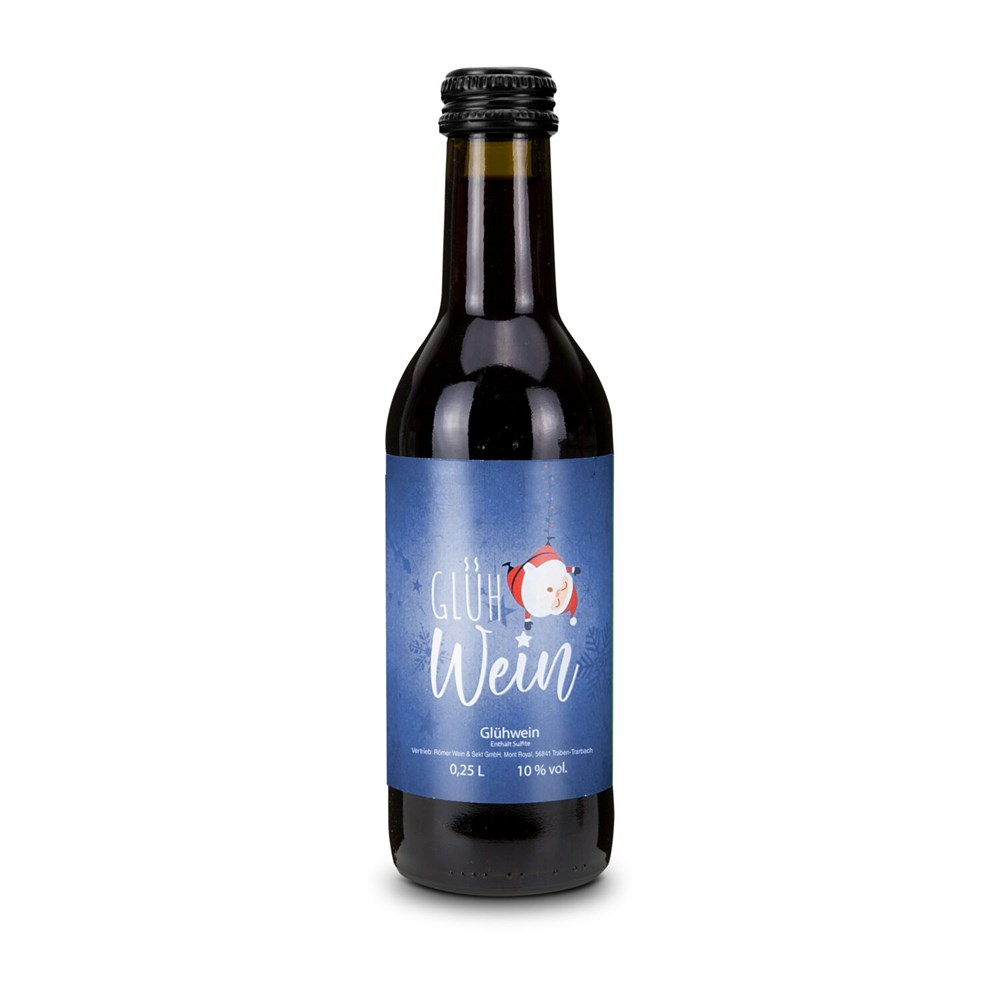 Glühwein - Flasche olivgrün, Schraubverschluss schwarz, 0,25 l Glühwein - Flasche olivgrün, Schraubverschluss schwarz, 0,25 l