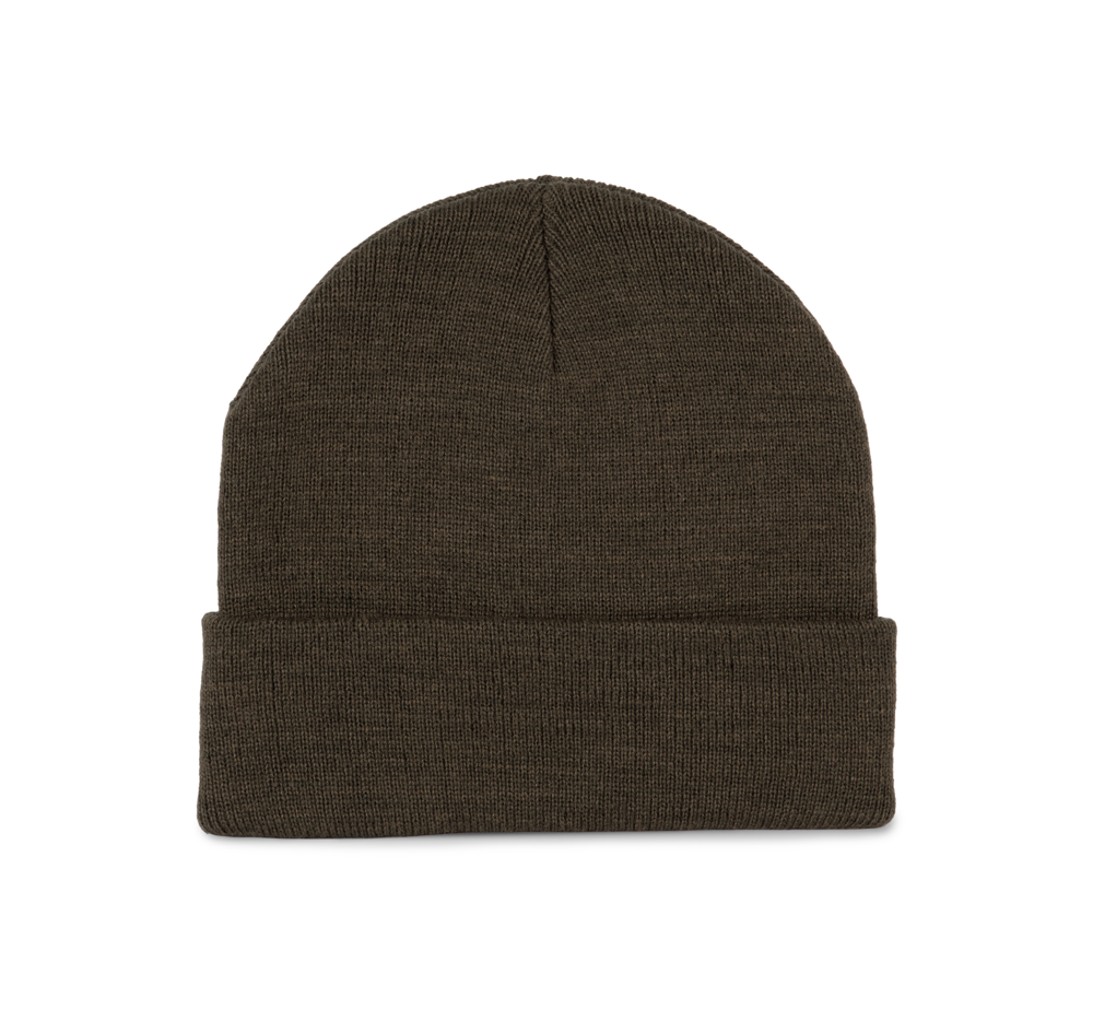 KP892 - Recycelte Mütze mit Strickumschlag - Dark Khaki