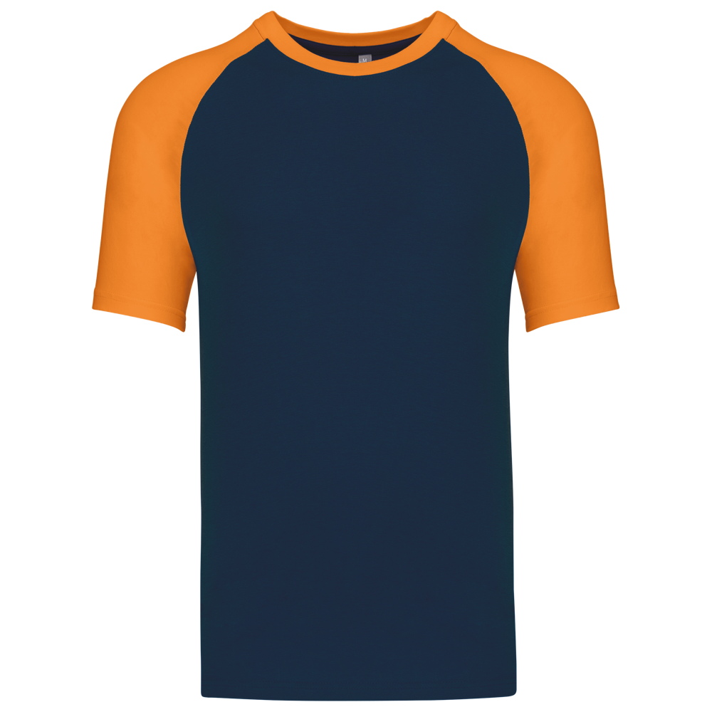 K330 - Baseball-Shirt, zweifarbig - Navy / Orange