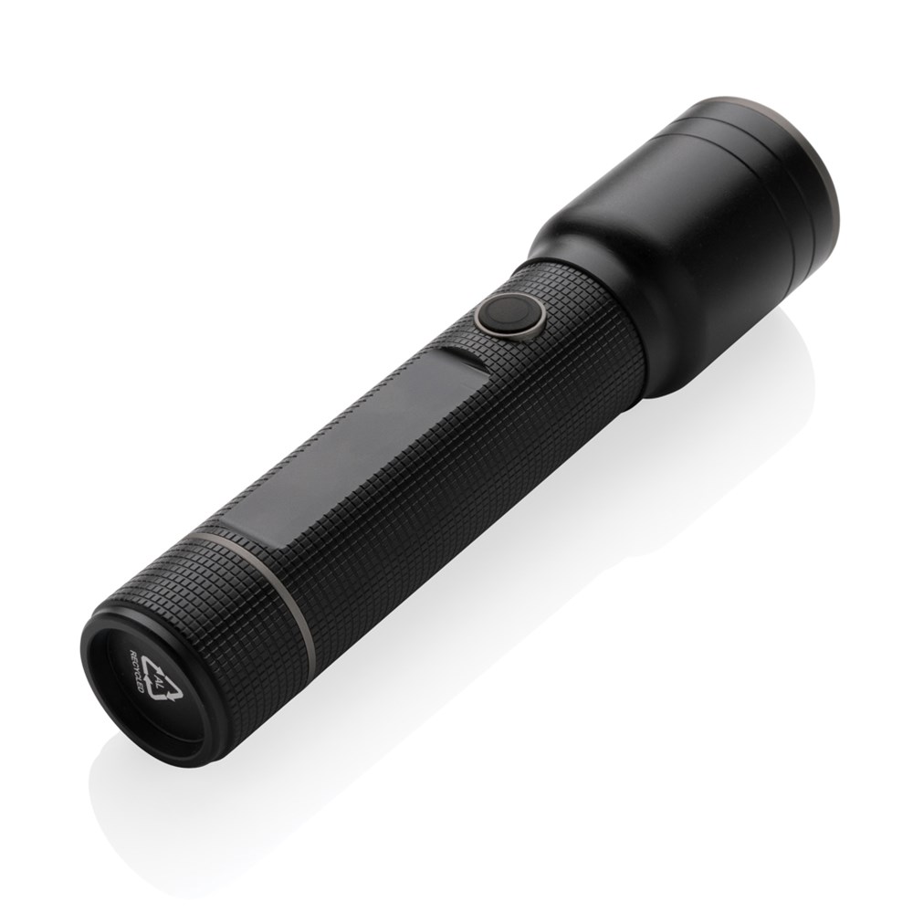Heavy-Duty USB-Taschenlampe aus RCS recyceltem Aluminium Heavy-Duty USB-Taschenlampe aus RCS recyceltem Aluminium