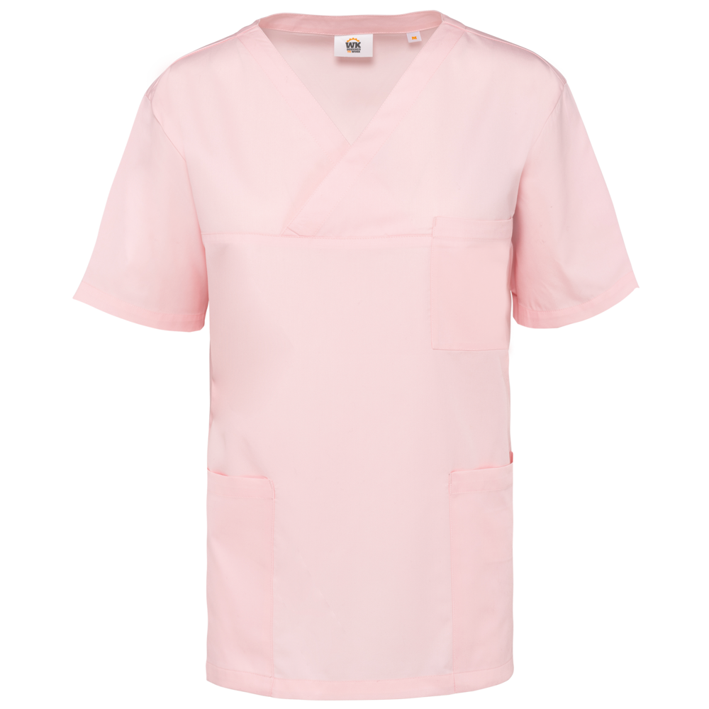 - Kurzärmlige Unisex-Tunika aus Baumwollpolyester - Pale Pink