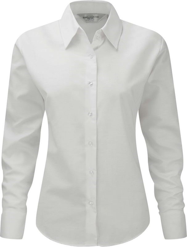 Russell Ladies' Long Sleeve Easy Care Oxford Shirt - Weiß